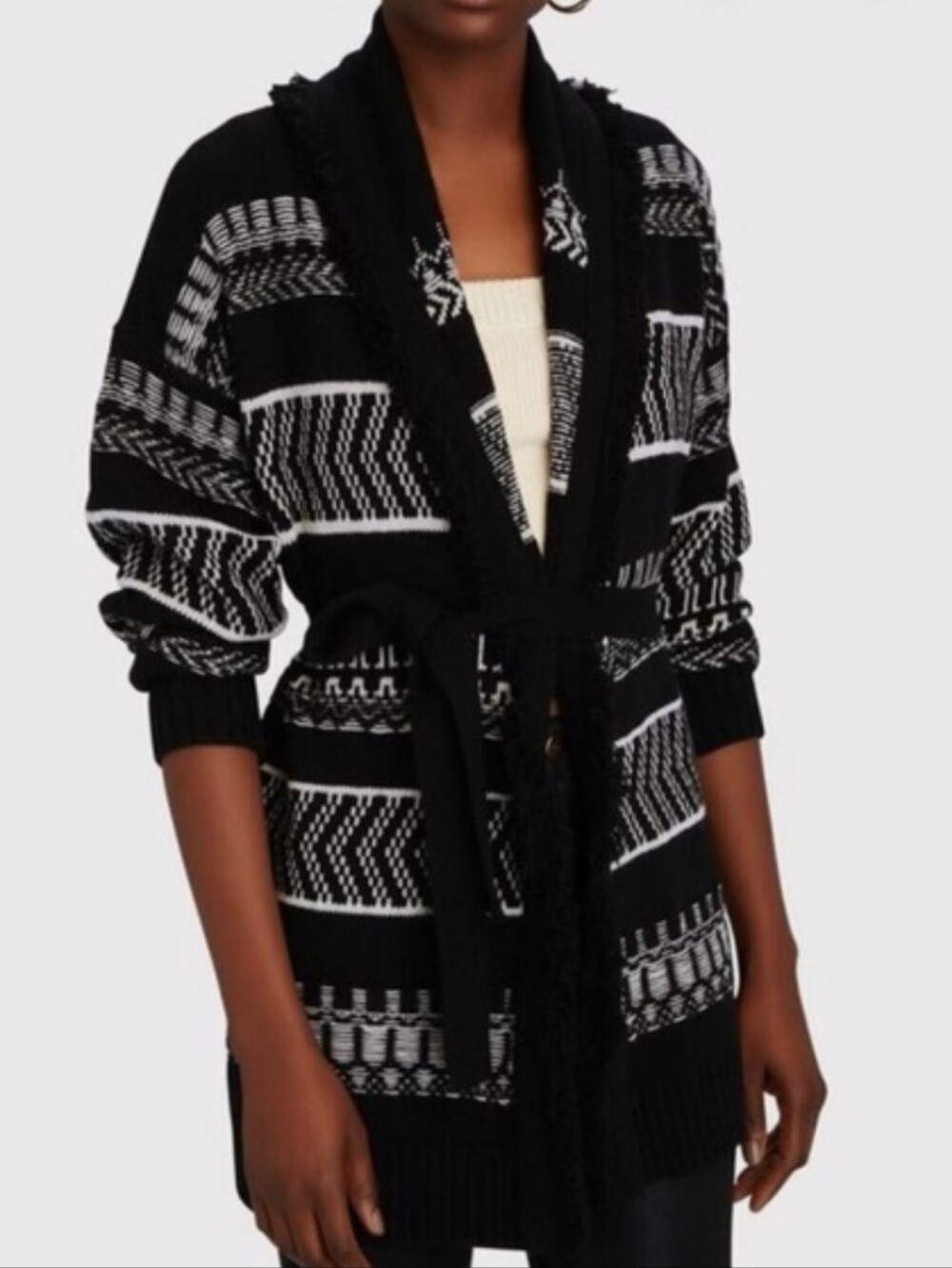 Intermix Black And White Cardigan